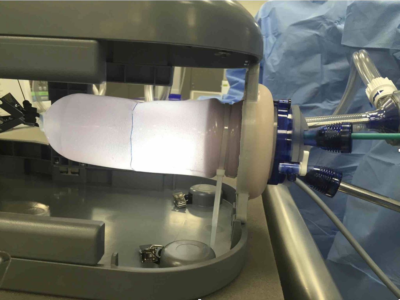 Set up for practicing a purse string suture